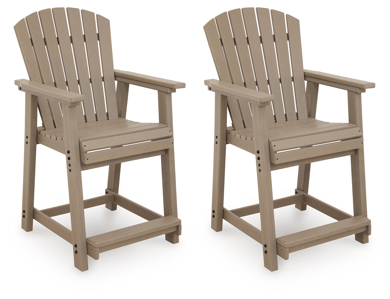 Seacliff Beach Medium Brown Outdoor Counter Height Bar Stool (Set of 2) - PCP228-124