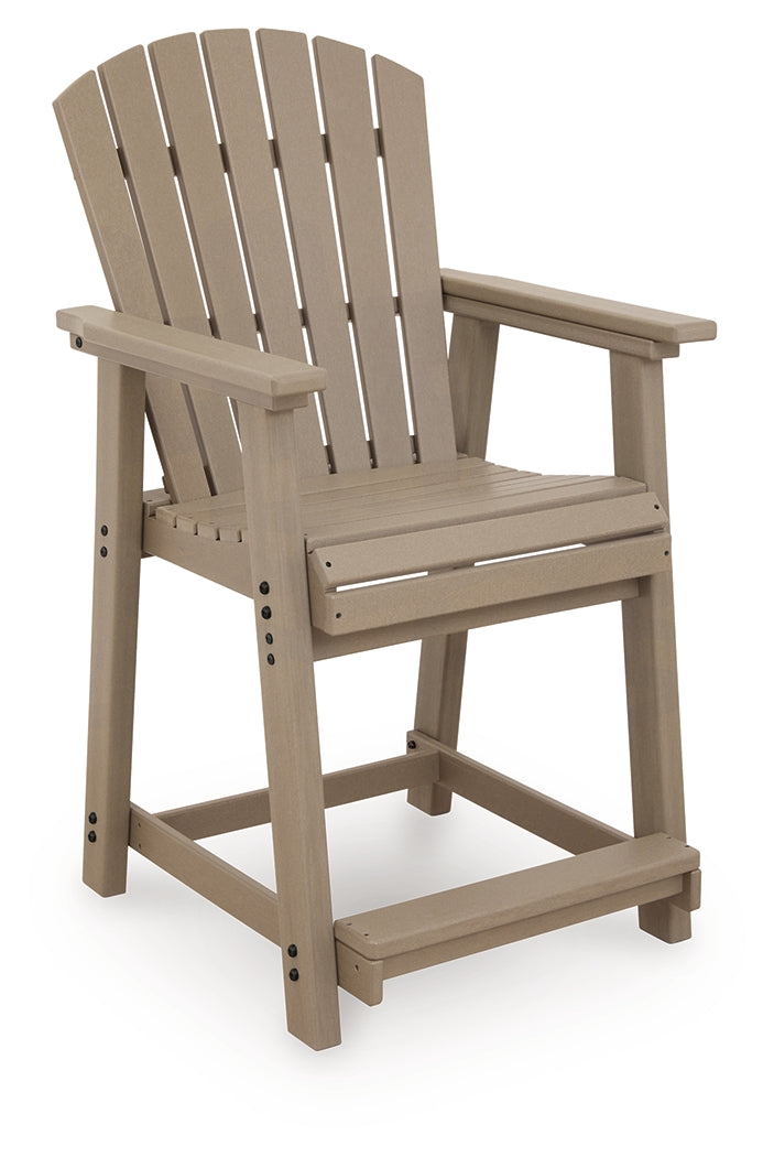 Seacliff Beach Medium Brown Outdoor Counter Height Bar Stool (Set of 2) - PCP228-124
