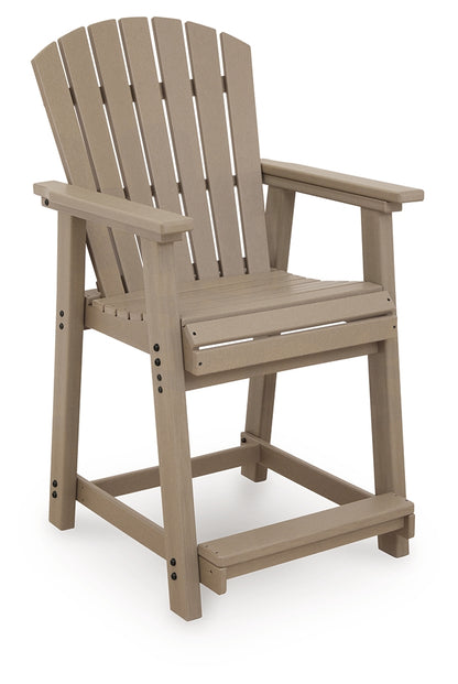 Seacliff Beach Medium Brown Outdoor Counter Height Bar Stool (Set of 2) - PCP228-124