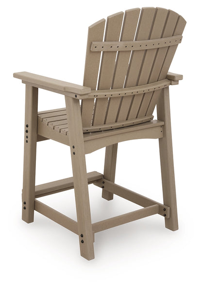 Seacliff Beach Medium Brown Outdoor Counter Height Bar Stool (Set of 2) - PCP228-124