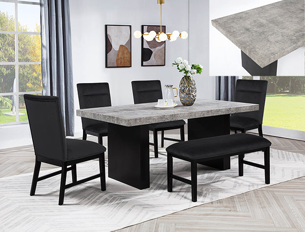 Sebastian Bench Black - 2225-BENCH-BK