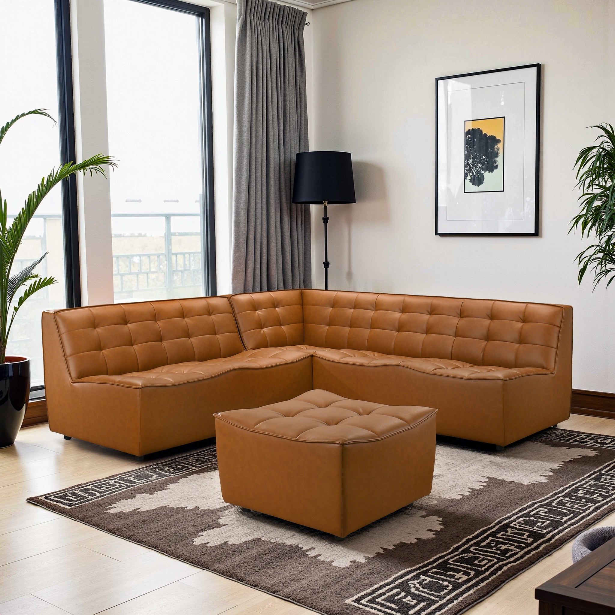 Selen Comfy &amp; Chic Corner Sectional Sofa with Ottoman - CSC00401501