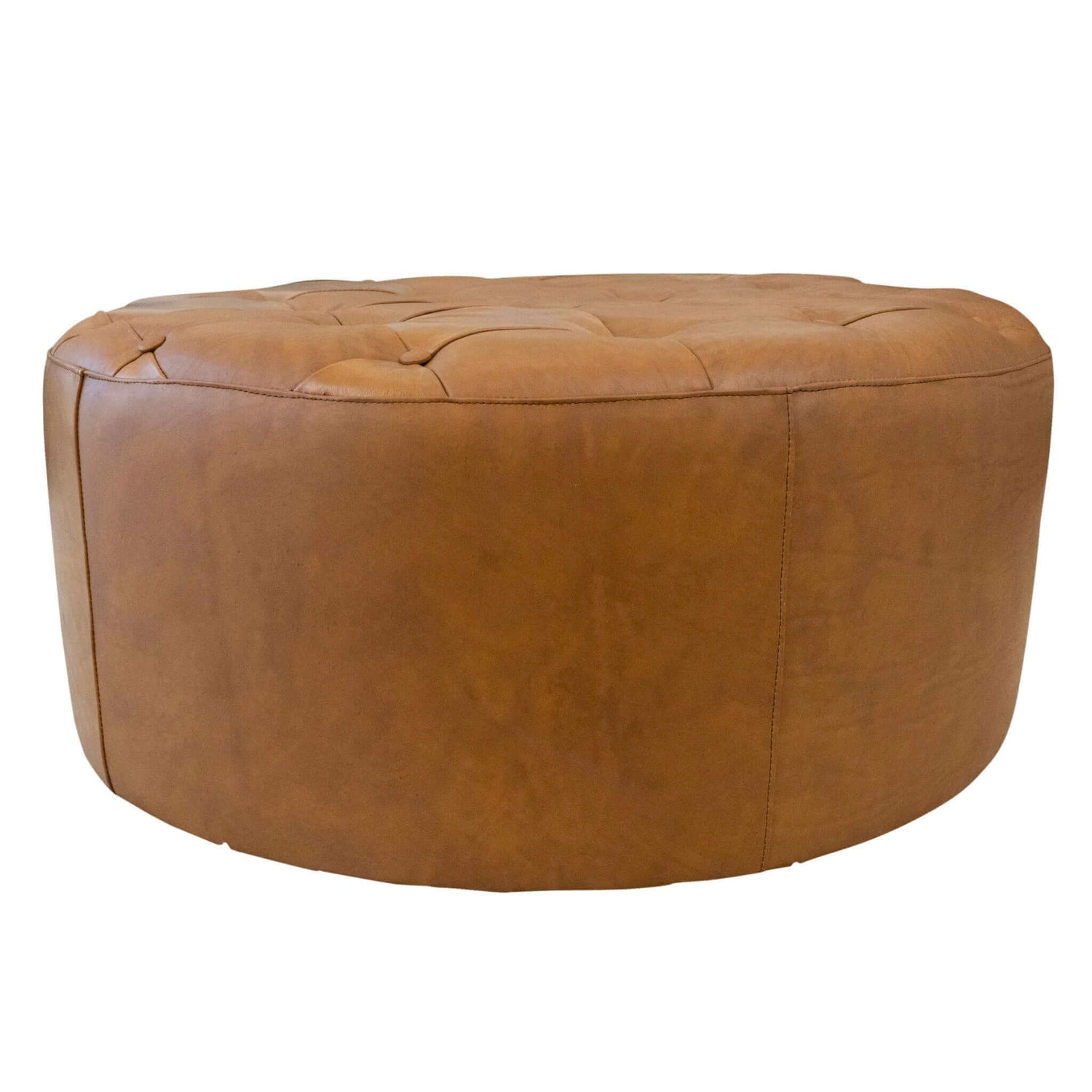 Seletar  Tan Leather Ottoman - OTT01200601