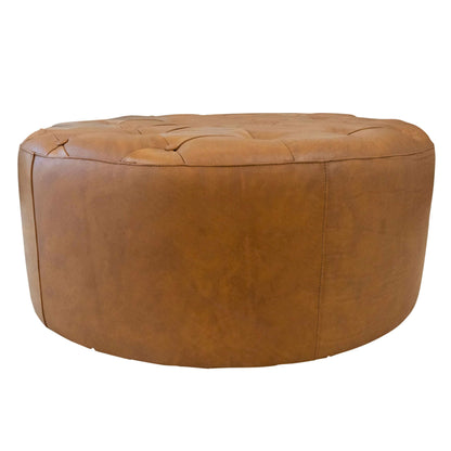 Seletar  Tan Leather Ottoman - OTT01200601