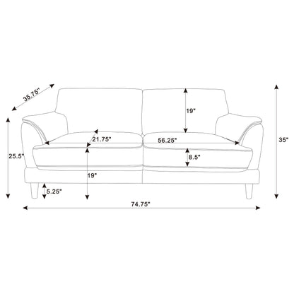 Selma 2-piece Velvet Upholstered Crescent Arm Sofa Set Rust - 552101-S2