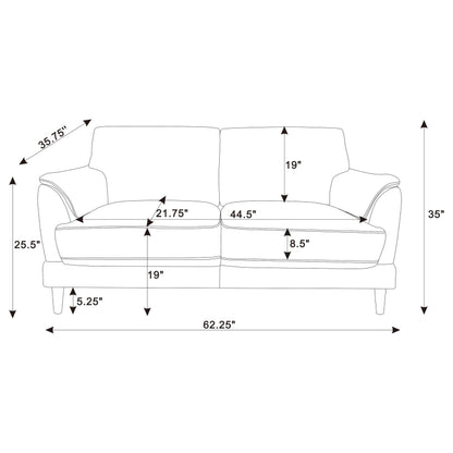 Selma 2-piece Velvet Upholstered Crescent Arm Sofa Set Rust - 552101-S2