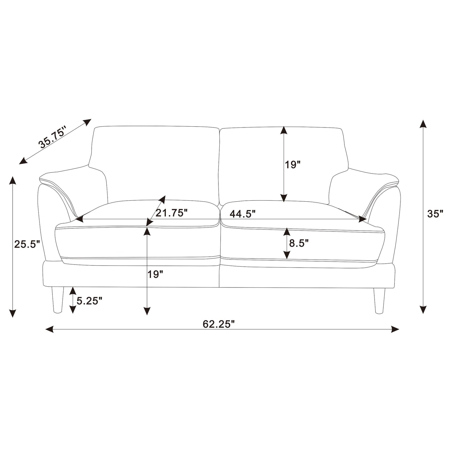 Selma 2-piece Velvet Upholstered Crescent Arm Sofa Set Rust - 552101-S2