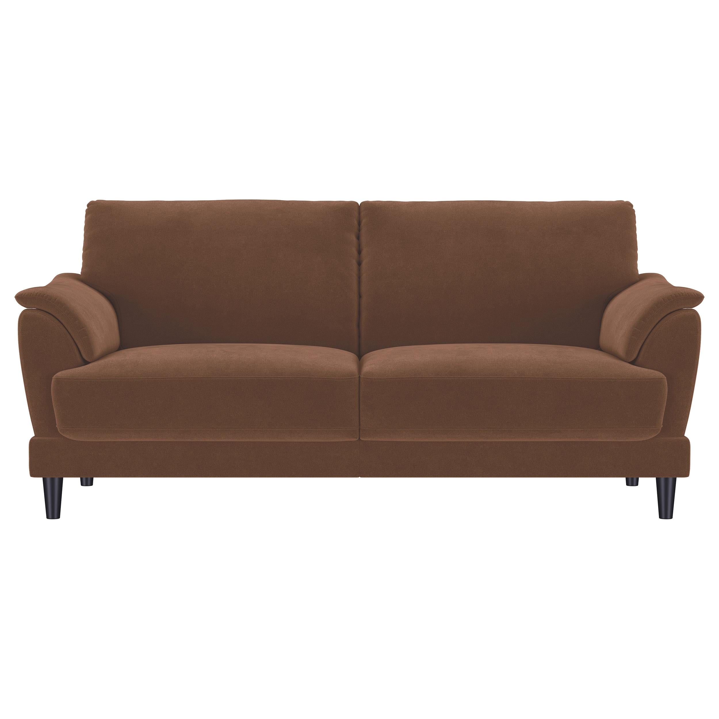 Selma 2-piece Velvet Upholstered Crescent Arm Sofa Set Rust - 552101-S2