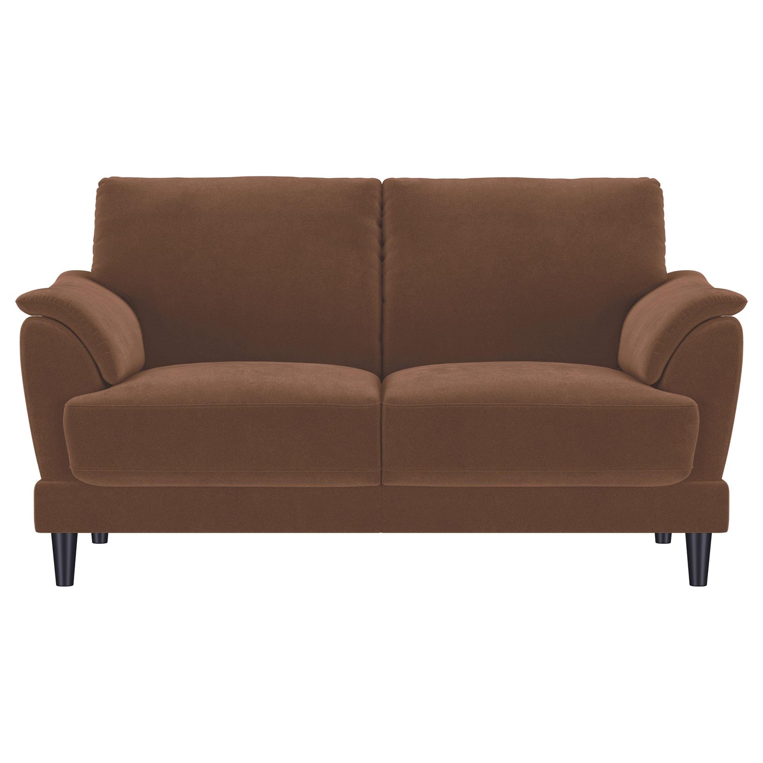 Selma 2-piece Velvet Upholstered Crescent Arm Sofa Set Rust - 552101-S2