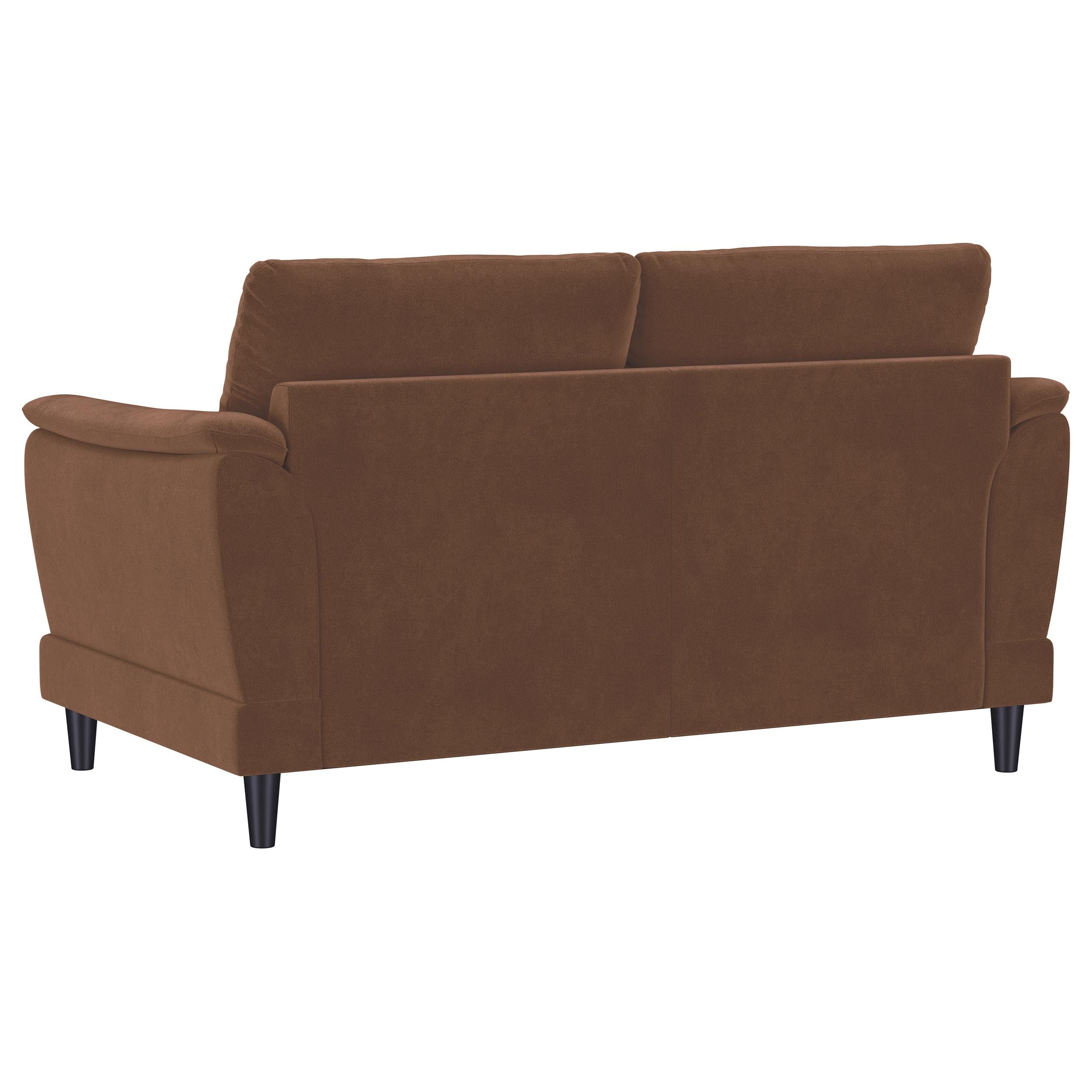 Selma 2-piece Velvet Upholstered Crescent Arm Sofa Set Rust - 552101-S2