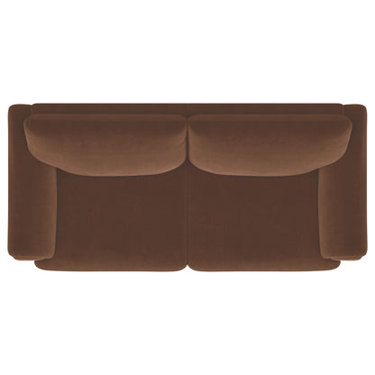 Selma Velvet Upholstered Crescent Arm Sofa Rust - 552101