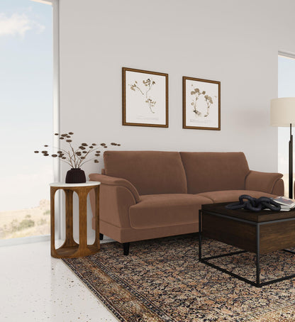 Selma Velvet Upholstered Crescent Arm Sofa Rust - 552101