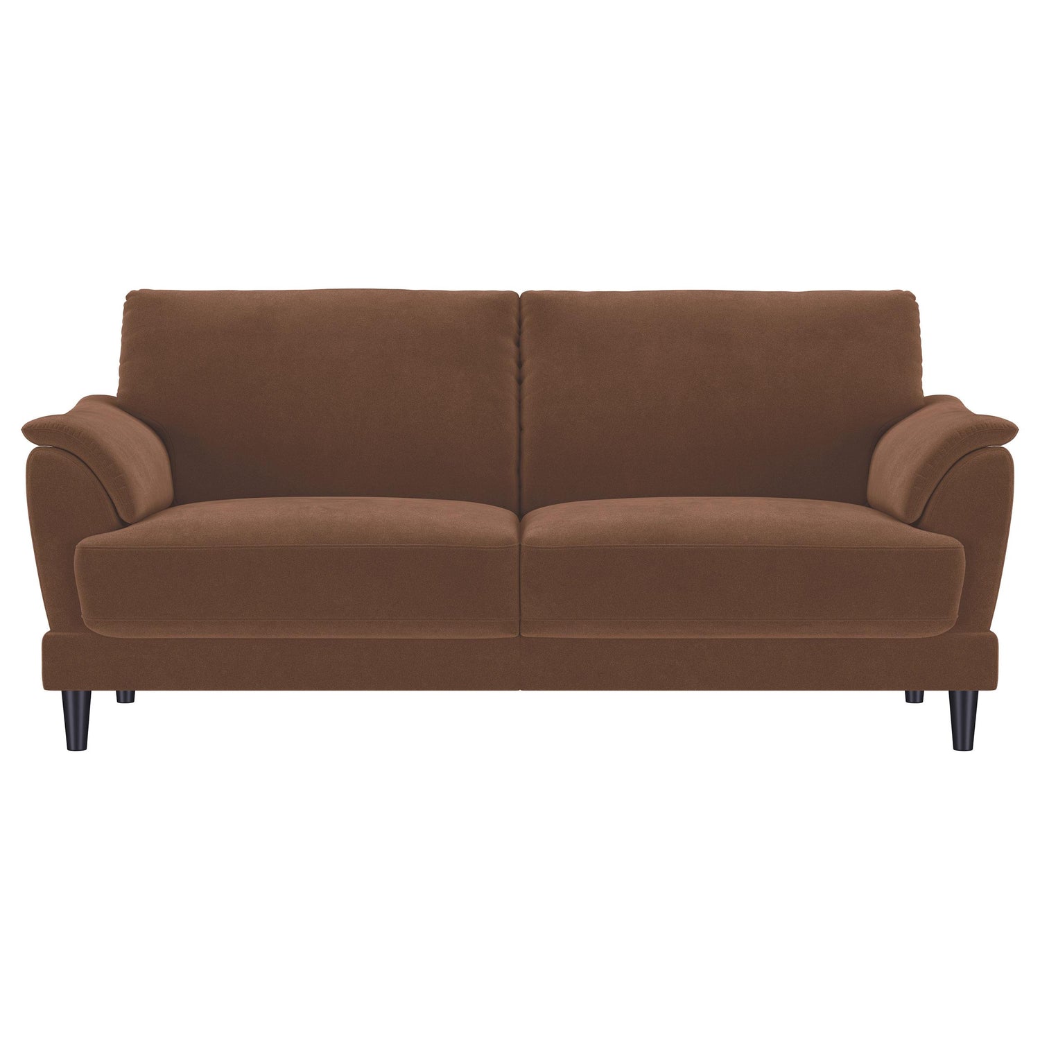 Selma Velvet Upholstered Crescent Arm Sofa Rust - 552101