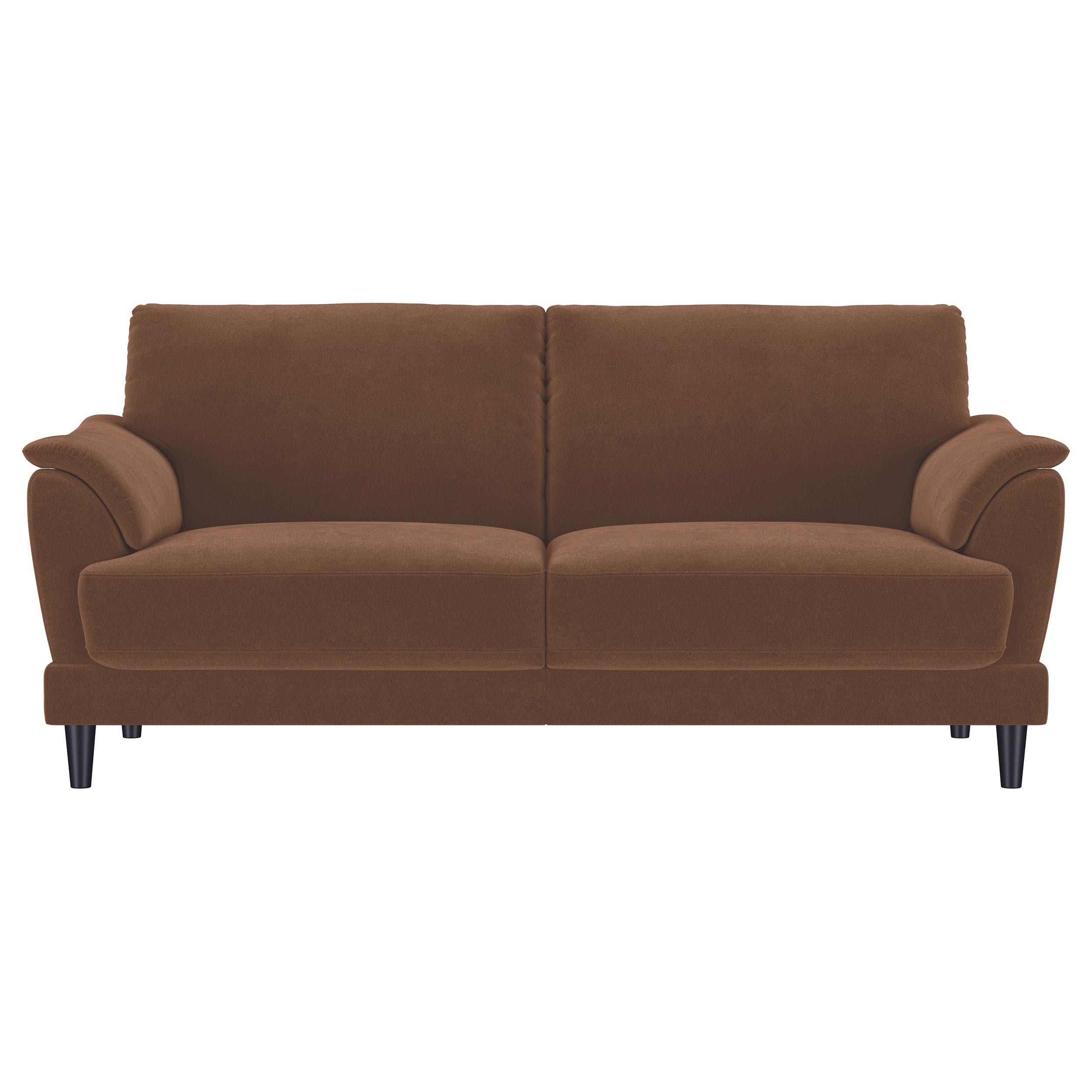 Selma Velvet Upholstered Crescent Arm Sofa Rust - 552101