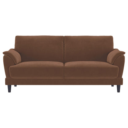 Selma Velvet Upholstered Crescent Arm Sofa Rust - 552101