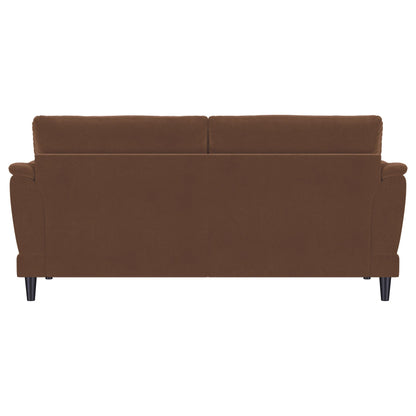 Selma Velvet Upholstered Crescent Arm Sofa Rust - 552101