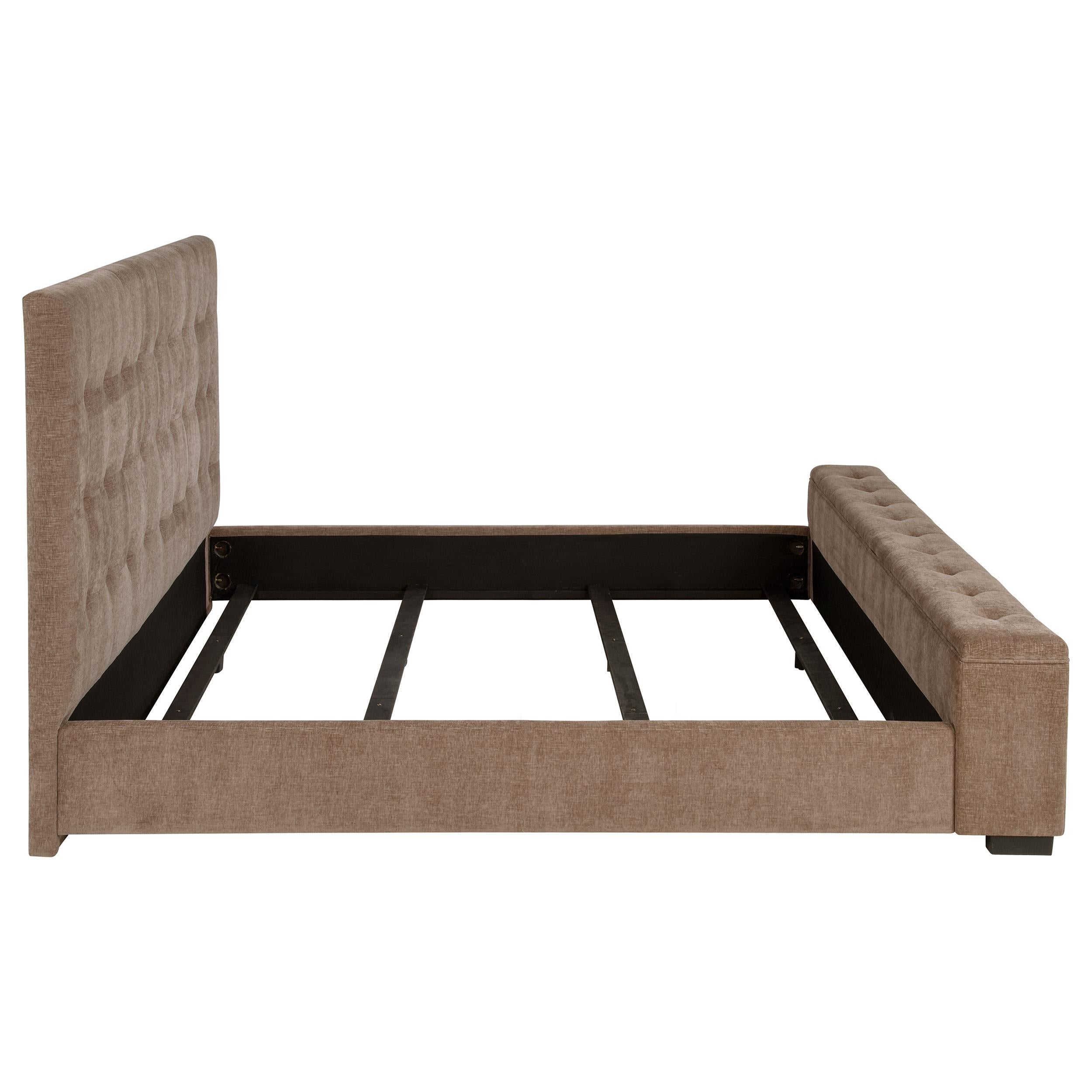 Senna Upholstered Queen Audio Fireplace Bed Brown - 305811Q