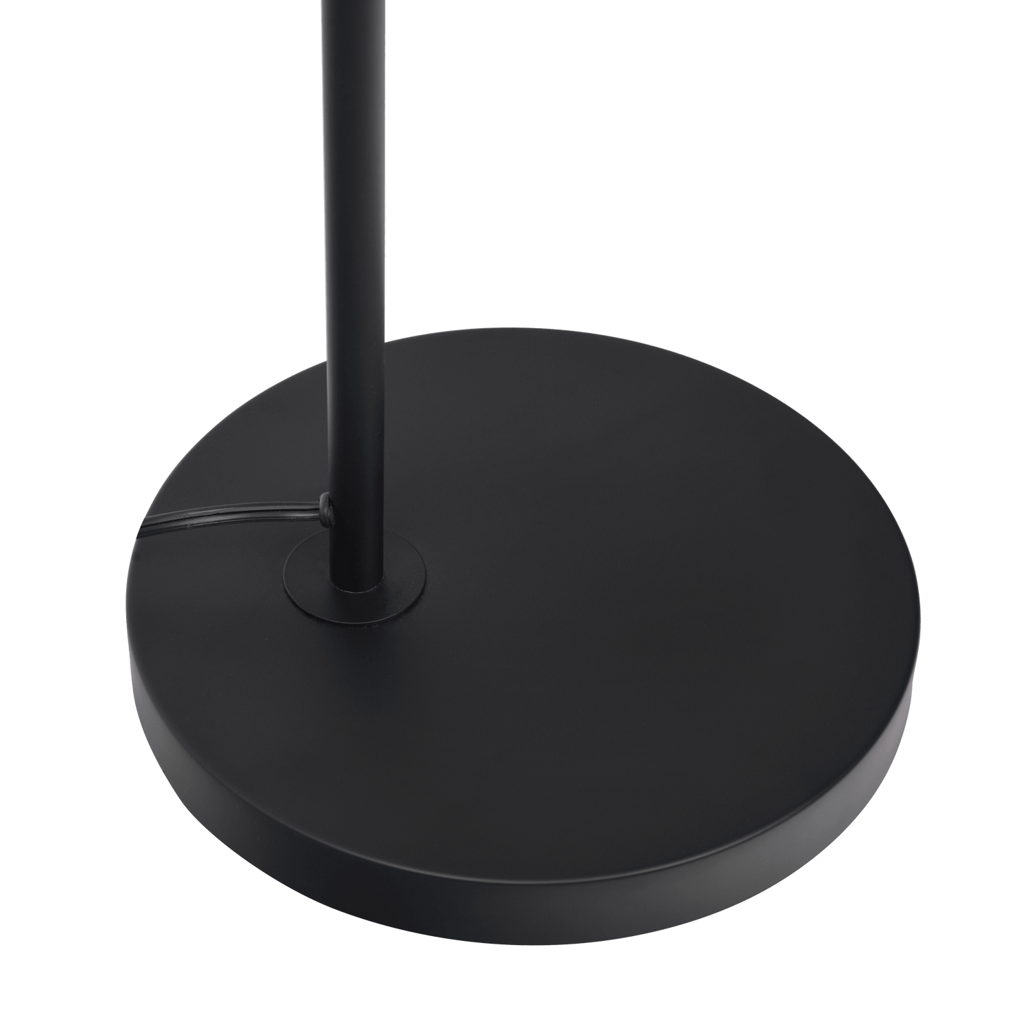 Seoul Black Floor Lamp with Rotary Switch Wood Table Metal Base - FLL03701601