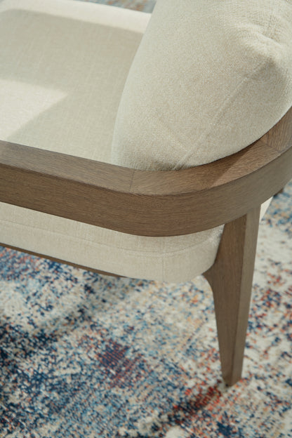 Serene Bay Dark Brown/White Outdoor Dining Arm Chair with Cushion (Set of 2) - P671-601A