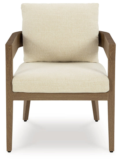 Serene Bay Outdoor Dining Table and 4 Chairs in Dark Brown from Ashley - Luna Furniture