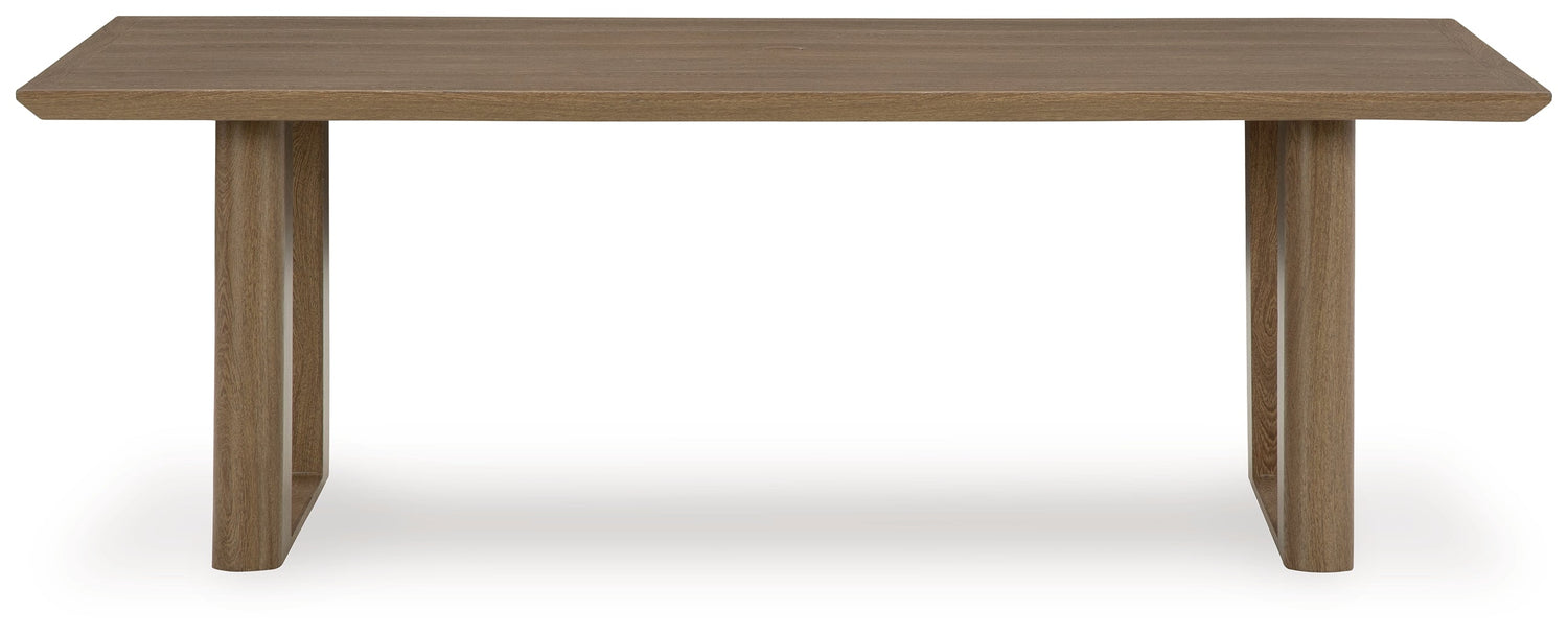 Serene Bay Outdoor Dining Table and 4 Chairs in Dark Brown from Ashley - Luna Furniture