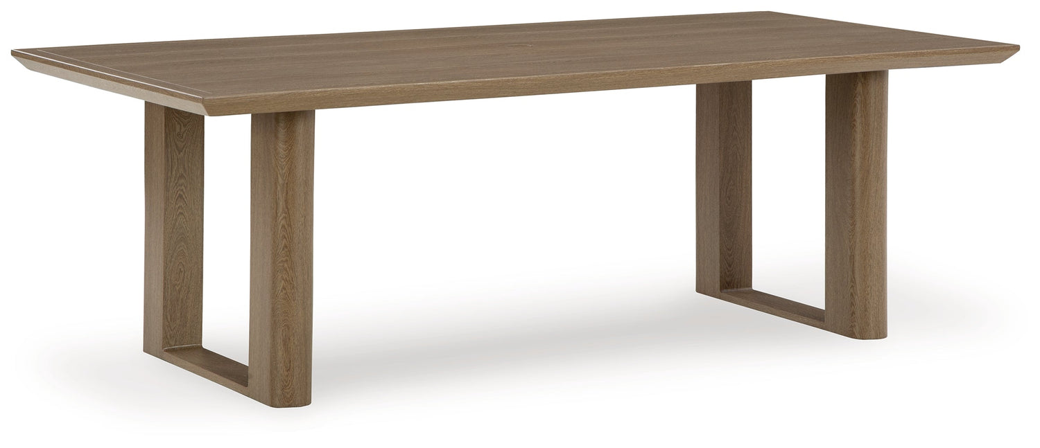 Serene Bay Outdoor Dining Table and 4 Chairs in Dark Brown from Ashley - Luna Furniture