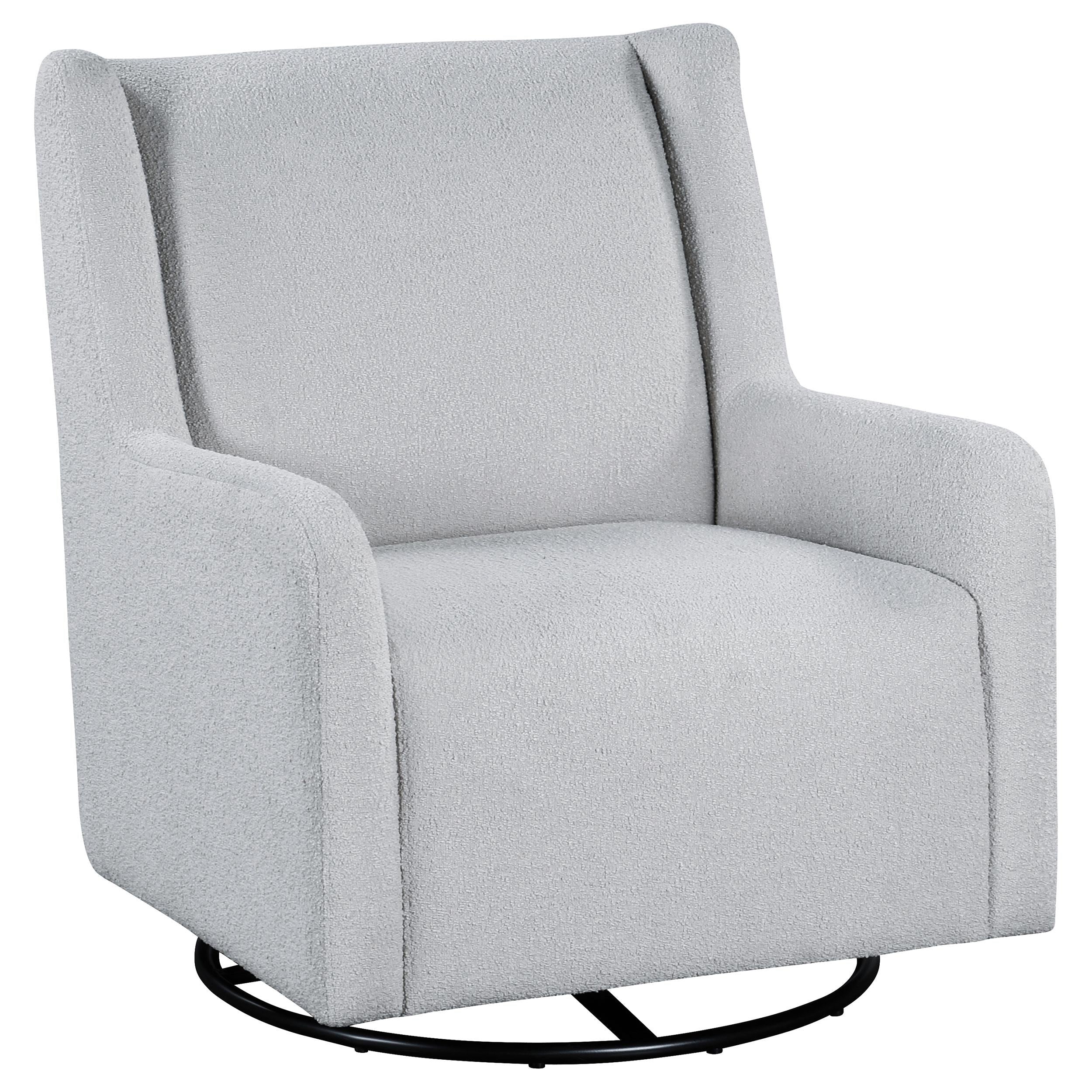 Serra Boucle Upholstered Swivel Glider Recliner Dove Grey - 902454