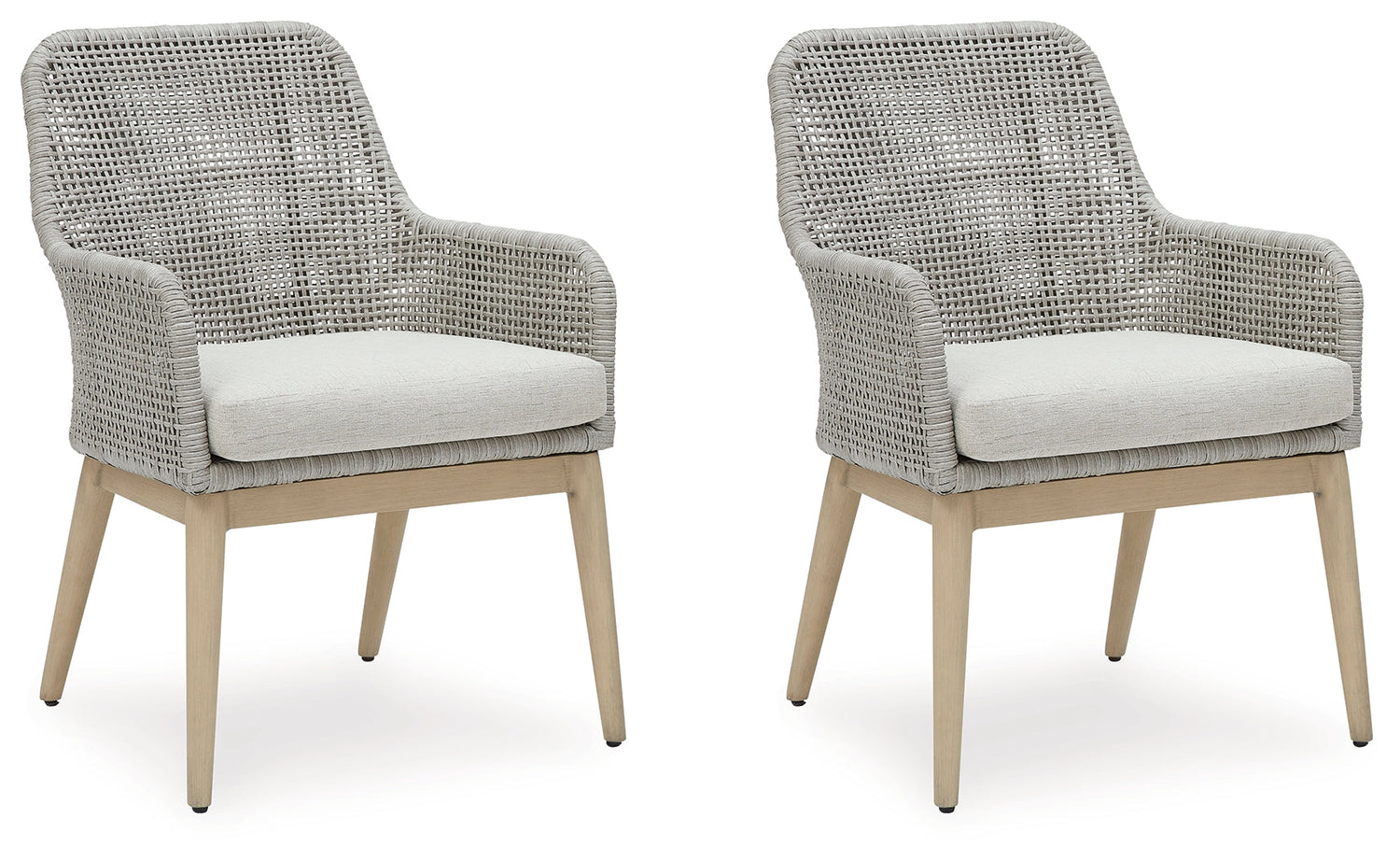 Seton Creek 2 Outdoor Chairs with End Table in Gray from Ashley - Luna Furniture