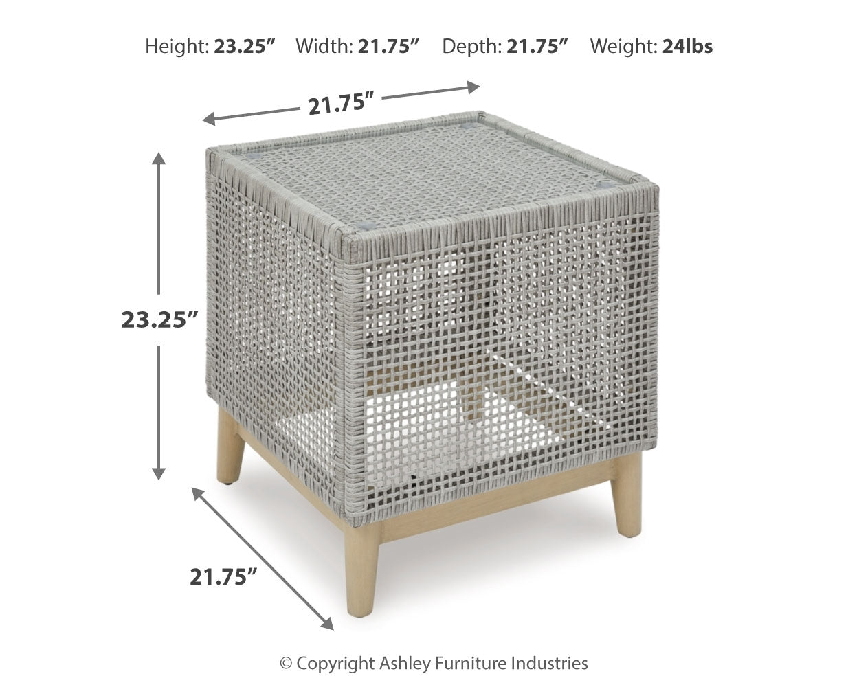 Seton Creek 2 Outdoor Chairs with End Table in Gray from Ashley - Luna Furniture