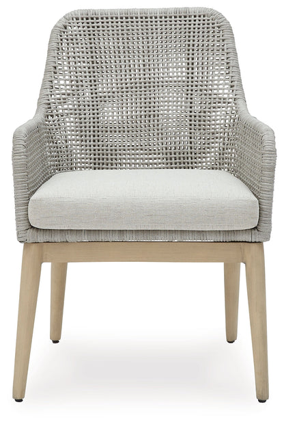 Seton Creek 2 Outdoor Chairs with End Table in Gray from Ashley - Luna Furniture