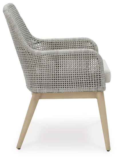 Seton Creek 2 Outdoor Chairs with End Table in Gray from Ashley - Luna Furniture