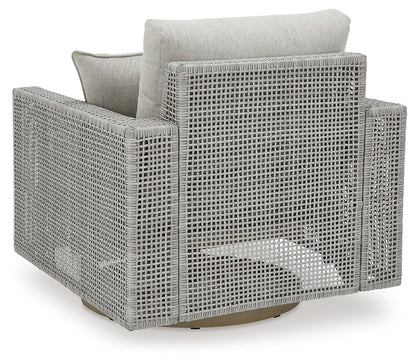 Seton Creek 2 Outdoor Lounge Chairs with End Table in Gray from Ashley - Luna Furniture