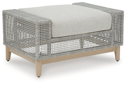 Seton Creek Outdoor Lounge Chair and Ottoman in Gray from Ashley - Luna Furniture
