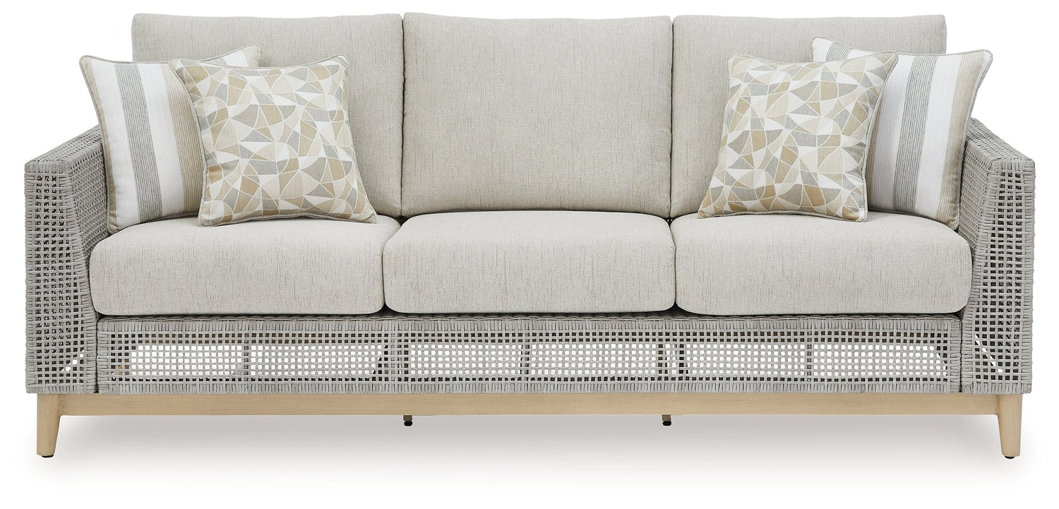 Seton Creek Outdoor Sofa and Loveseat in Gray from Ashley - Luna Furniture