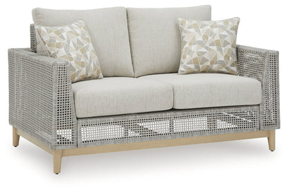 Seton Creek Outdoor Sofa and Loveseat in Gray from Ashley - Luna Furniture