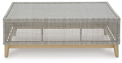 Seton Creek Outdoor Sofa and Loveseat with Coffee Table in Gray from Ashley - Luna Furniture