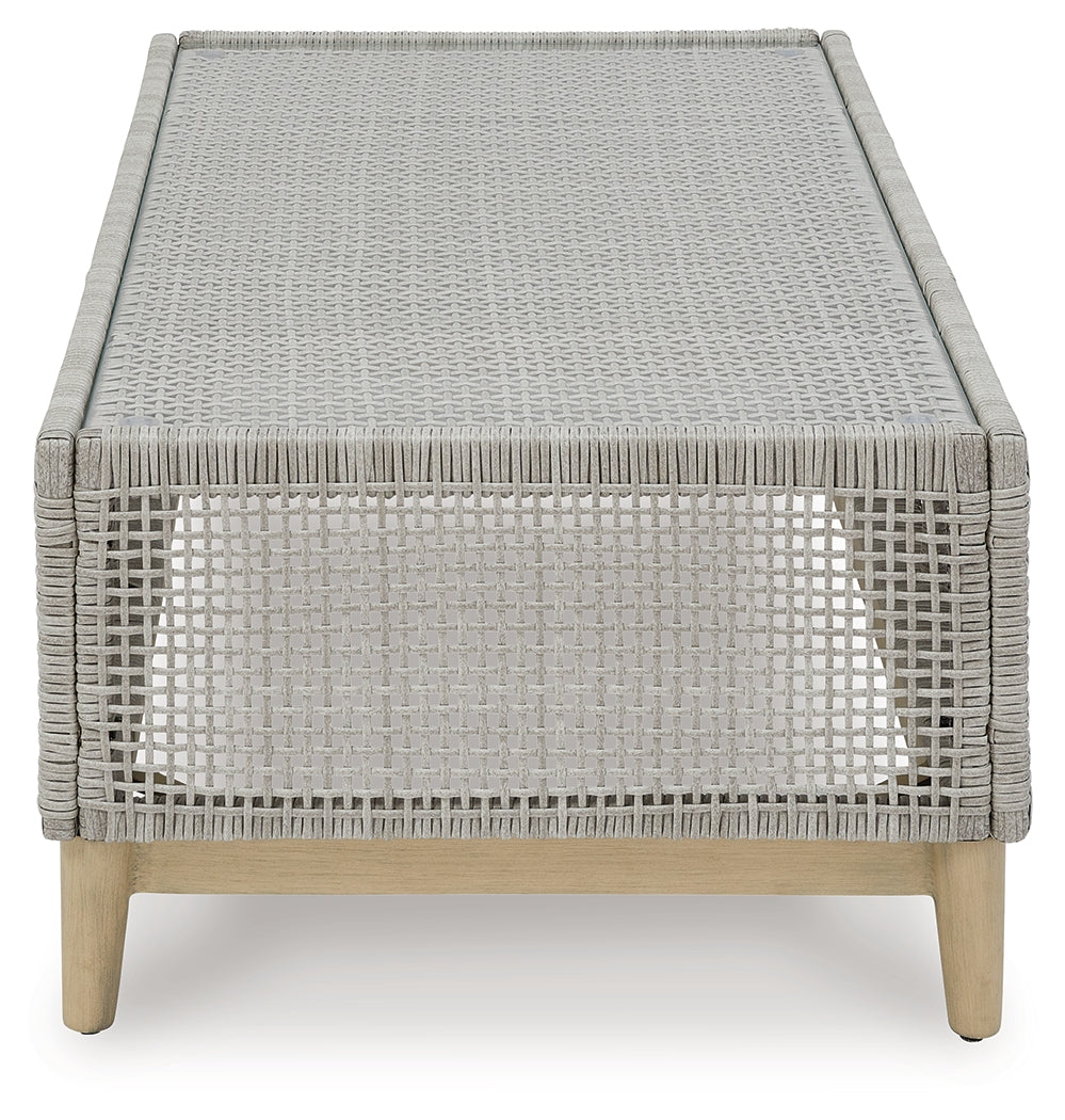 Seton Creek Outdoor Sofa and Loveseat with Coffee Table in Gray from Ashley - Luna Furniture
