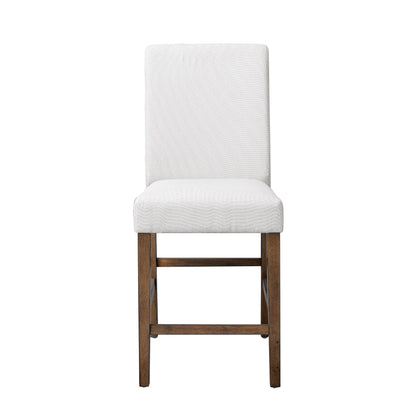 SH1185BRN-24 UPHL COUNTER HEIGHT CHAIR, BROWN FABRIC, Set of 2 - SH1185BRN-24
