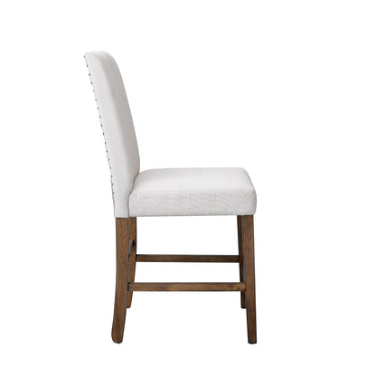 SH1185BRN-24 UPHL COUNTER HEIGHT CHAIR, BROWN FABRIC, Set of 2 - SH1185BRN-24