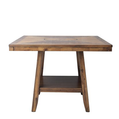 SH1185BRN-36 COUNTER HEIGHT TRESTLE TABLE W/ LAZY SUSAN - SH1185BRN-36