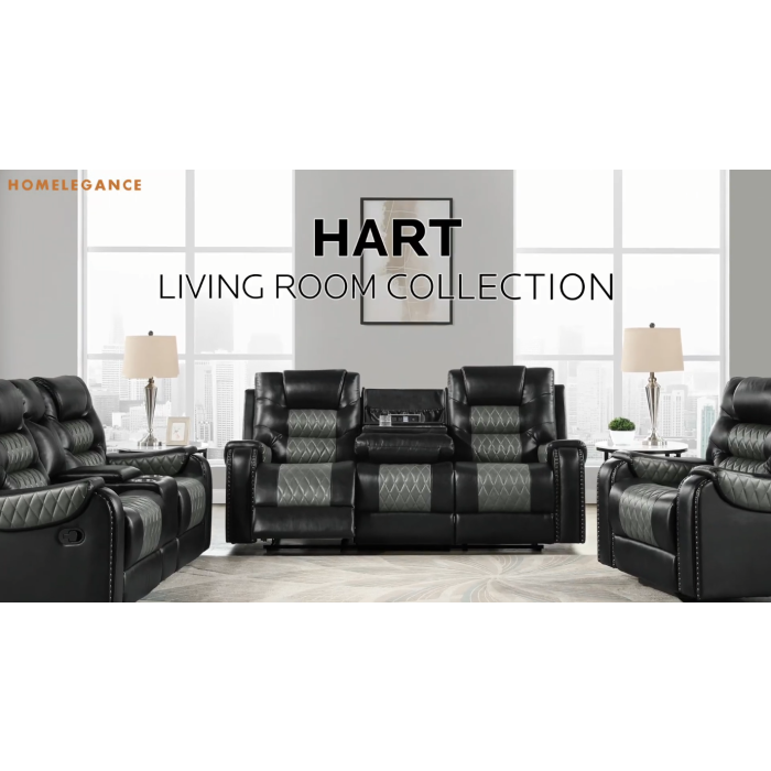 SH8890BLK*3 3PC: CHAIR, SOFA &amp; LOVESEAT - SH8890BLK*3
