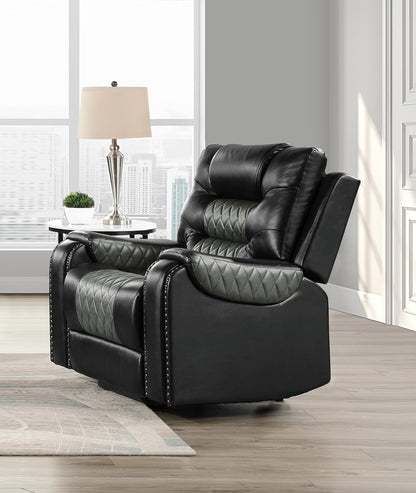 SH8890BLK*3 3PC: CHAIR, SOFA &amp; LOVESEAT - SH8890BLK*3