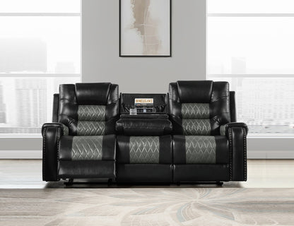 SH8890BLK*3 3PC: CHAIR, SOFA &amp; LOVESEAT - SH8890BLK*3
