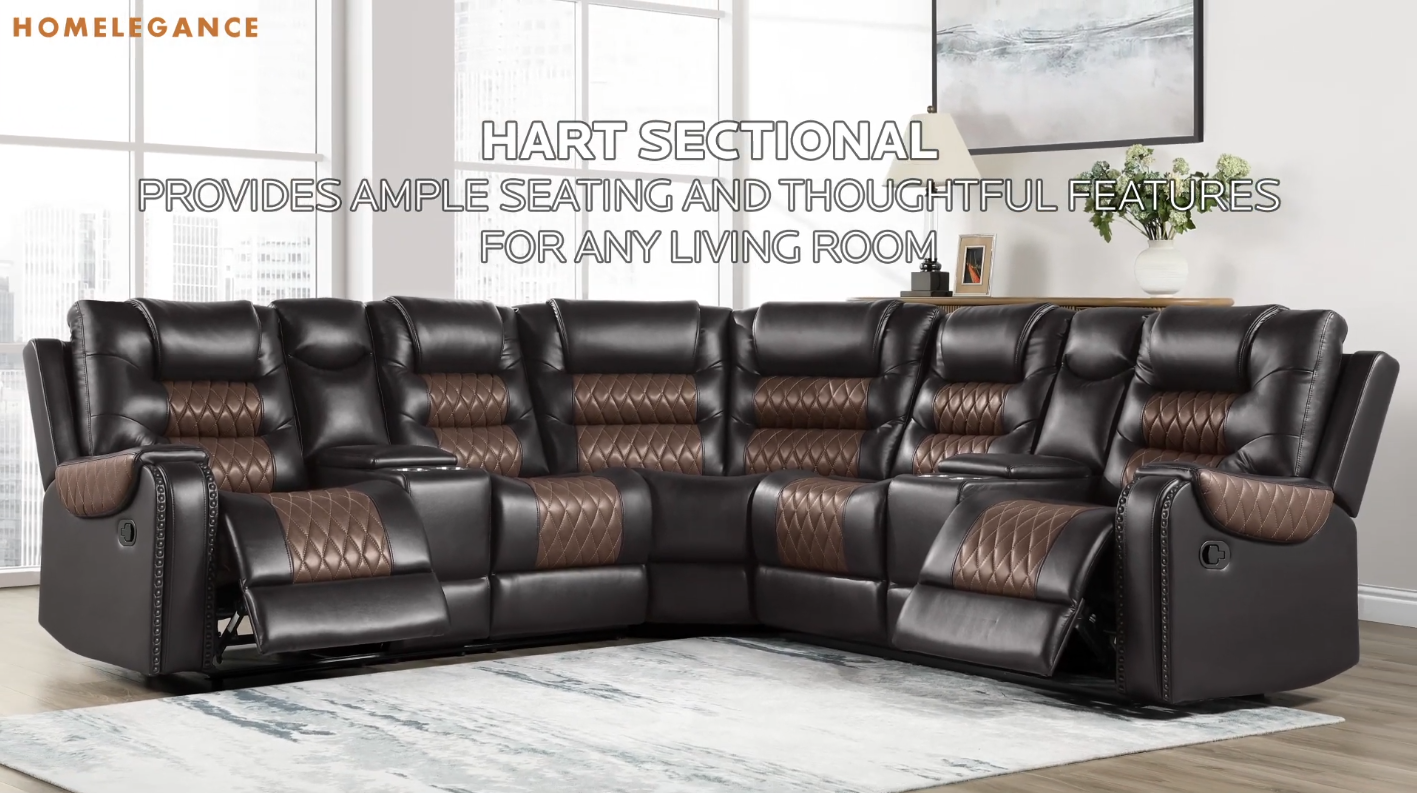 SH8890BRW*SC (3)3-PIECE RECLINING SECTIONAL - SH8890BRW*SC