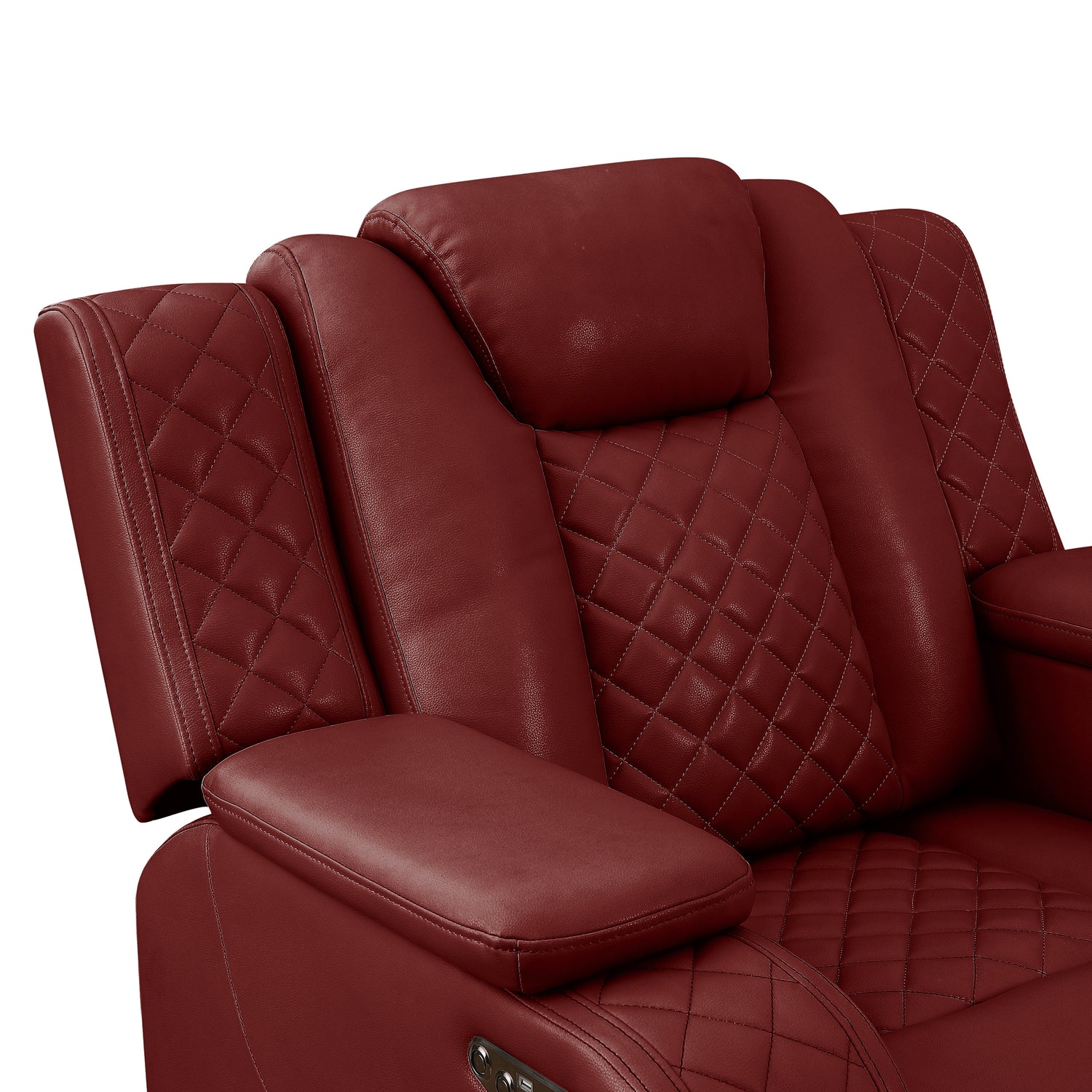 SH8895RED-1 PW RECLN CHAIR W/ PW HEADREST, LED LIGHT - SH8895RED-1