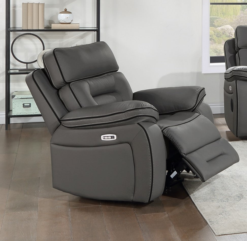 SH8898GRY-1 PW RECLN CHAIR W/ PW HEADREST - SH8898GRY-1