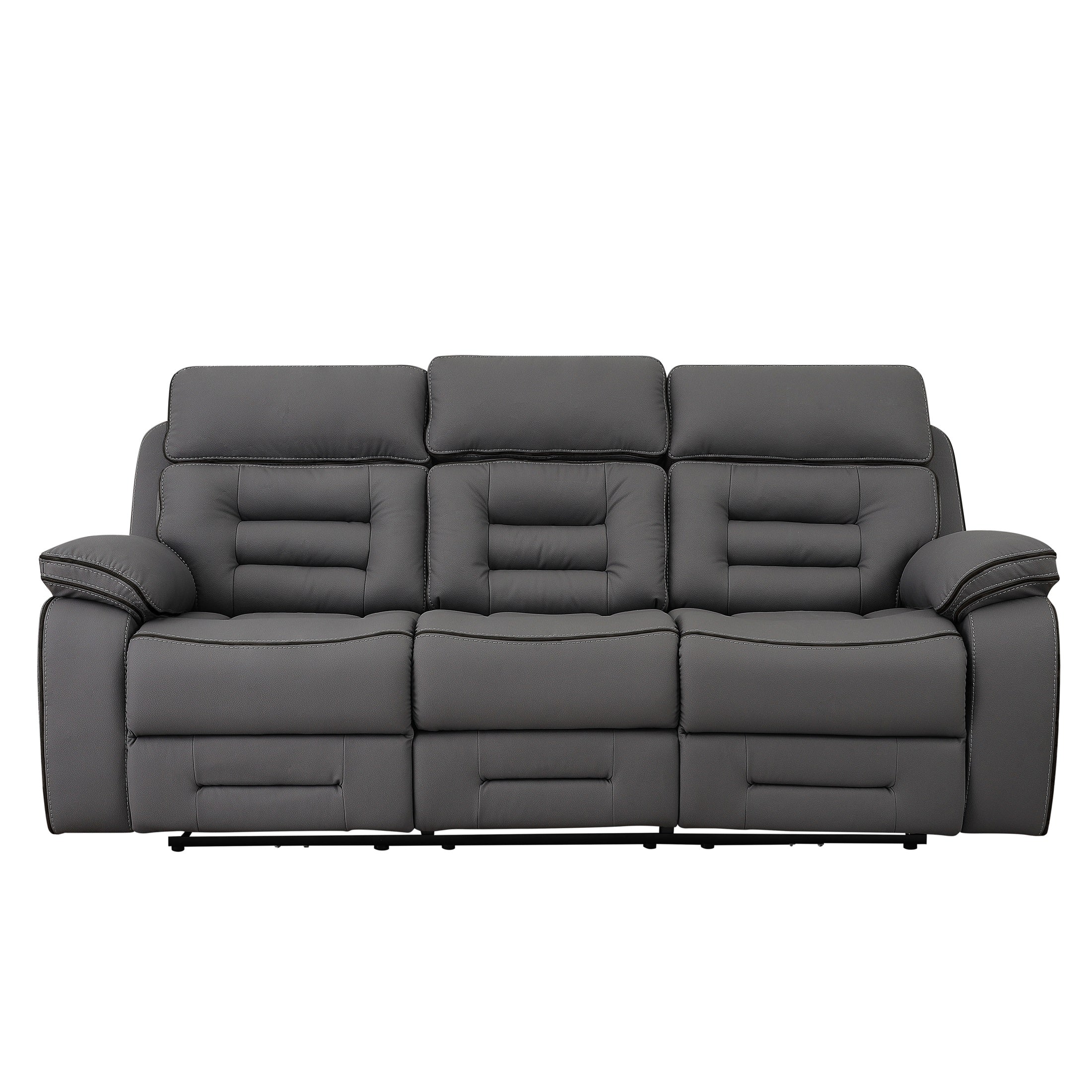 SH8898GRY-3 PW RECLN SOFA W/ PW HEADREST, SPEAKER, DROPDOWN TBL, CUP HOLDER, READ LIGHT &amp; DRAWER BOX - SH8898GRY-3