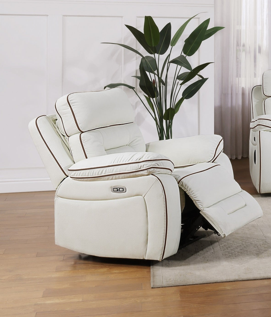 SH8898WHT-1 PW RECLN CHAIR W/ PW HEADREST - SH8898WHT-1