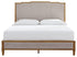 Sharlance California King Upholstered Panel Bed with 2 Nightstands in Light Brown from Ashley - Luna Furniture