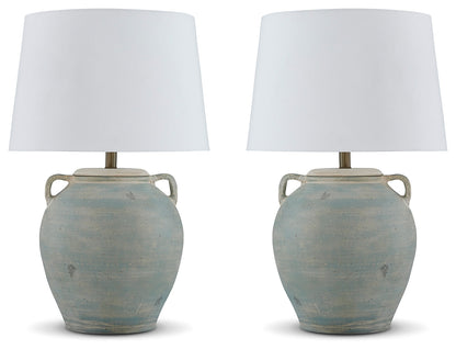 Shawburg 2-Piece Table Lamp Set in Antique Green - PKG019344